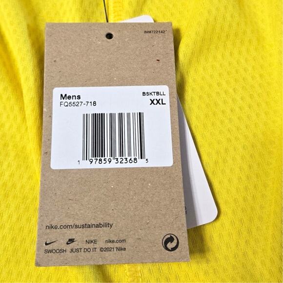 Nike Sz 2XL Yellow Dri-Fit Loose Fit Mid Length Basketball Shorts - Picture 2 of 7